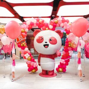 แบคดรอปลูกโป่ง ฉากลูกโป่ง Corporate Events Balloon Backdrop - Food Panda's 10th Anniversary (Whole Office Decoration)