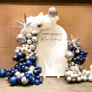 แบคดรอปลูกโป่ง ฉากลูกโป่ง Birthday Balloon Backdrop - For Him - Blue