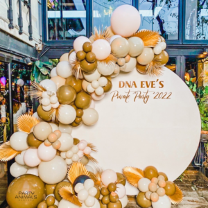 แบคดรอปลูกโป่ง ฉากลูกโป่ง Birthday Balloon Backdrop - Mocha Brown & Beige
