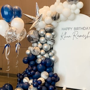 แบคดรอปลูกโป่ง ฉากลูกโป่ง Birthday Balloon Backdrop - For Him - Blue
