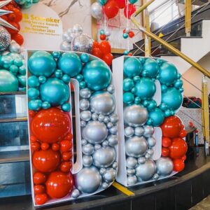 แบคดรอปลูกโป่ง ฉากลูกโป่ง Corporate Events Balloon Backdrop - DB Schenker Long Service Awards Ceremony