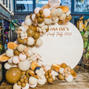 แบคดรอปลูกโป่ง ฉากลูกโป่ง Birthday Balloon Backdrop - Mocha Brown & Beige