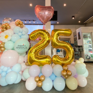 แบคดรอปลูกโป่ง ฉากลูกโป่ง Graduation Balloon Backdrop - Floral Party - Multicolour & Daisy