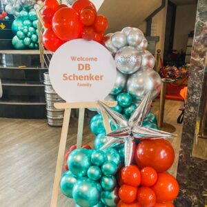 แบคดรอปลูกโป่ง ฉากลูกโป่ง Corporate Events Balloon Backdrop - DB Schenker Long Service Awards Ceremony