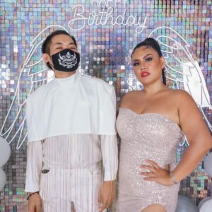 แบคดรอปลูกโป่ง ฉากลูกโป่ง Birthday Balloon Backdrop - Shimmer Wall Angel - Silver