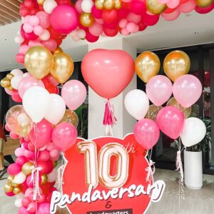 แบคดรอปลูกโป่ง ฉากลูกโป่ง Corporate Events Balloon Backdrop - Food Panda's 10th Anniversary (Whole Office Decoration)