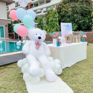 ลูกโป่งเบบี้ชาวเวอร์ Baby Shower - ฉากลูกโป่งเฉลยเพศ Balloon Backdrop - Baby Shower Gender Reveal Party "Boy or Girl ?" for K.Ducky