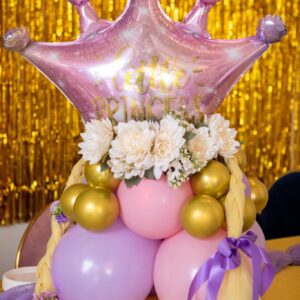 แบคดรอปลูกโป่ง ฉากลูกโป่ง Kid's Birthday Balloon Backdrop - Rapunzel Princess 6th Birthday