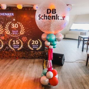 แบคดรอปลูกโป่ง ฉากลูกโป่ง Corporate Events Balloon Backdrop - DB Schenker Long Service Awards Ceremony