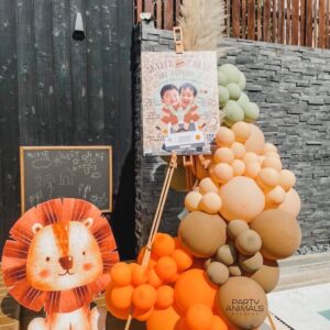 แบคดรอปลูกโป่ง ฉากลูกโป่ง Kid's Birthday Balloon Backdrop - Safari Two Wild - Green & Brown