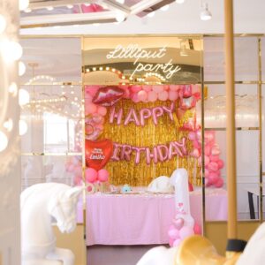 แบคดรอปลูกโป่ง ฉากลูกโป่ง Kid's Birthday Balloon Backdrop - Barbie - Pink