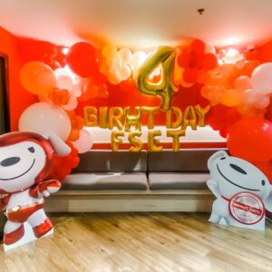 แบคดรอปลูกโป่ง ฉากลูกโป่ง Corporate Events Balloon Backdrop - JD Central Birthday Fest 4th Anniversary (Whole Office Decoration)