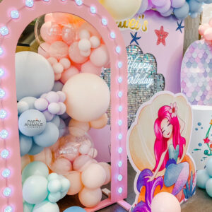 แบคดรอปลูกโป่ง ฉากลูกโป่ง Kid's Birthday Balloon Backdrop - Mermaid - Multicolour &