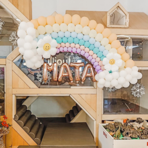 แบคดรอปลูกโป่ง ฉากลูกโป่ง Kid's Birthday Balloon Backdrop - Mata's Birthday Daisy - Multicolour &