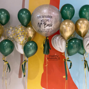 ลูกโป่งแสดงความยินดี Congratulations Balloon - Forest Green & Chrome Gold Balloon Set (with Helium) (21 pcs)