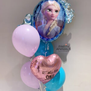 ลูกโป่งเยี่ยมไข้ ของขวัญเยี่ยมไข้ Get Well Soon Balloon - Disney Princess Frozen Elsa & Anna Mirror Balloon Bouquet (6 pcs)