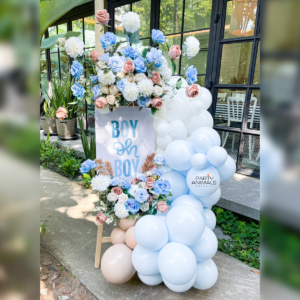 ลูกโป่งเบบี้ชาวเวอร์ Baby Shower - ฉากลูกโป่งเฉลยเพศ Balloon Backdrop - Boy Oh Boy! Baby Shower Gender Reveal Party - For K. Da Endorphine & Dannis