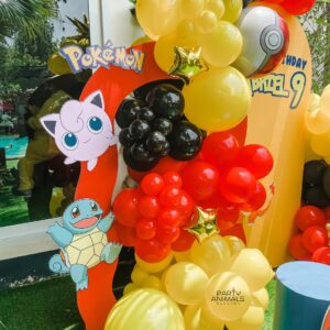 แบคดรอปลูกโป่ง ฉากลูกโป่ง Kid's Birthday Balloon Backdrop - Pokémon - Red & Yellow