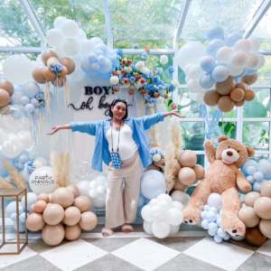 ลูกโป่งเบบี้ชาวเวอร์ Baby Shower - ฉากลูกโป่งเฉลยเพศ Balloon Backdrop - Boy Oh Boy! Baby Shower Gender Reveal Party - For K. Da Endorphine & Dannis