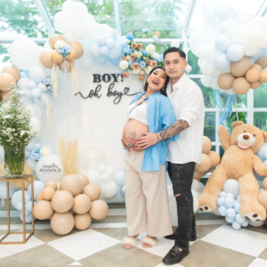 ลูกโป่งเบบี้ชาวเวอร์ Baby Shower - ฉากลูกโป่งเฉลยเพศ Balloon Backdrop - Boy Oh Boy! Baby Shower Gender Reveal Party - For K. Da Endorphine & Dannis